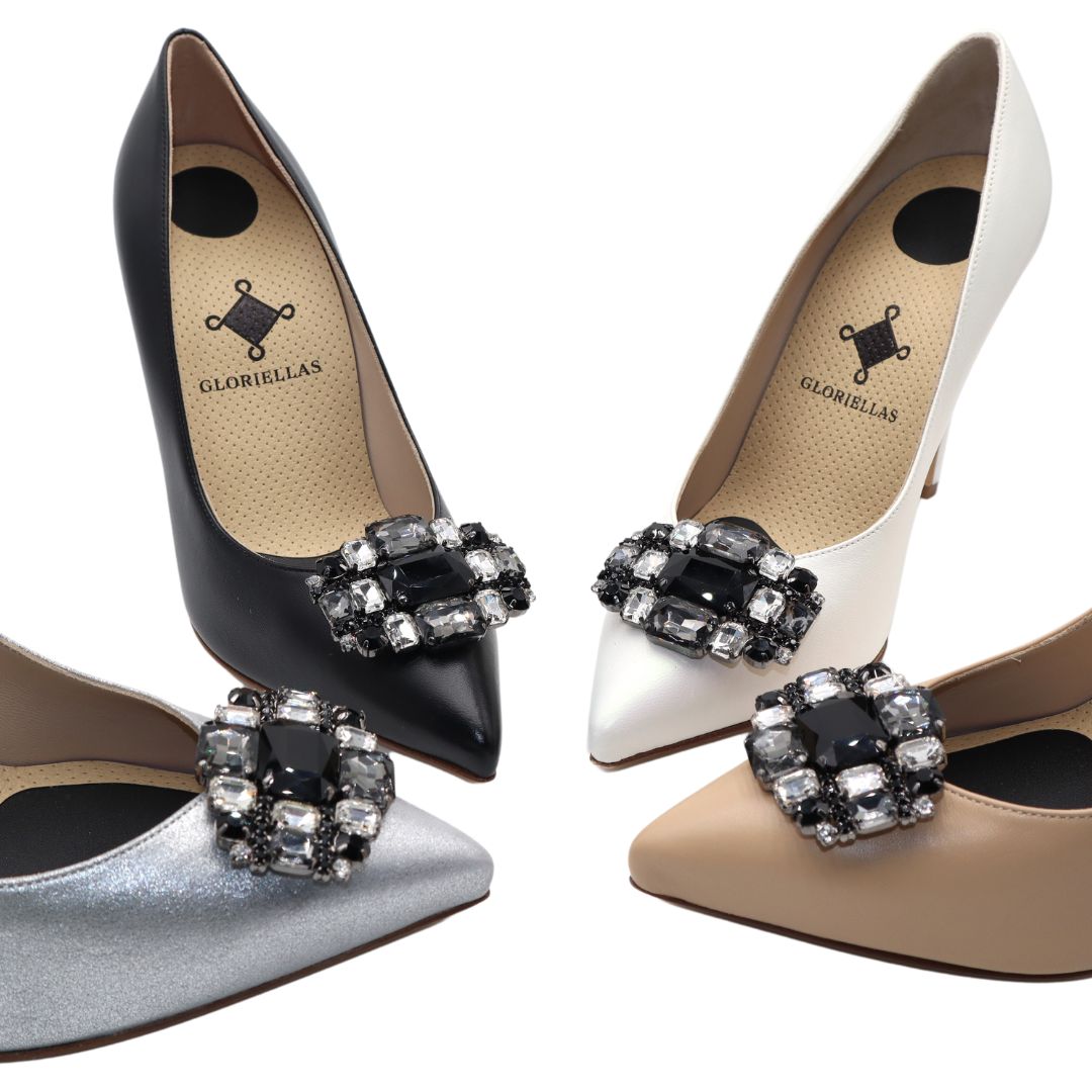 Gloriellas Schuhclip Black Star Schuhaccesoire mit Glitzersteinen und eleganten High Heels