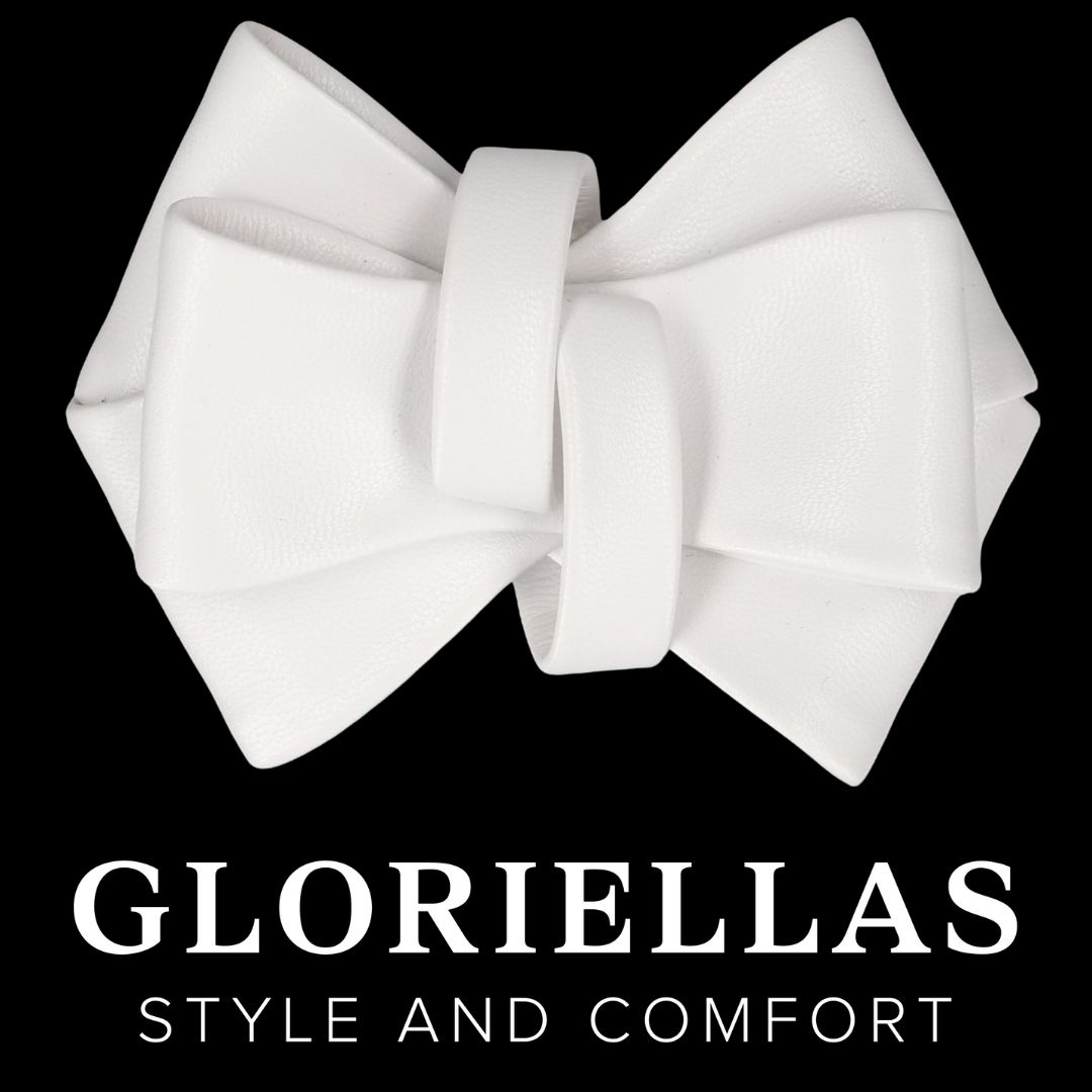 Gloriellas Schuhclip White Party weie Schleife aus veganem Lede