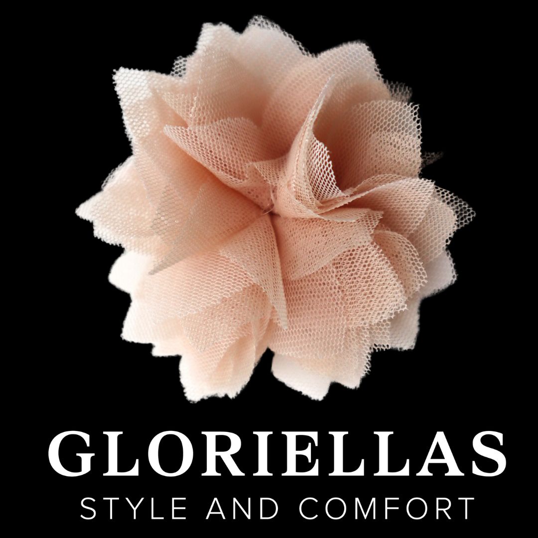 Gloriellas Schuhclip Perfect Romance Bltenapplikation aus rosa Tüll