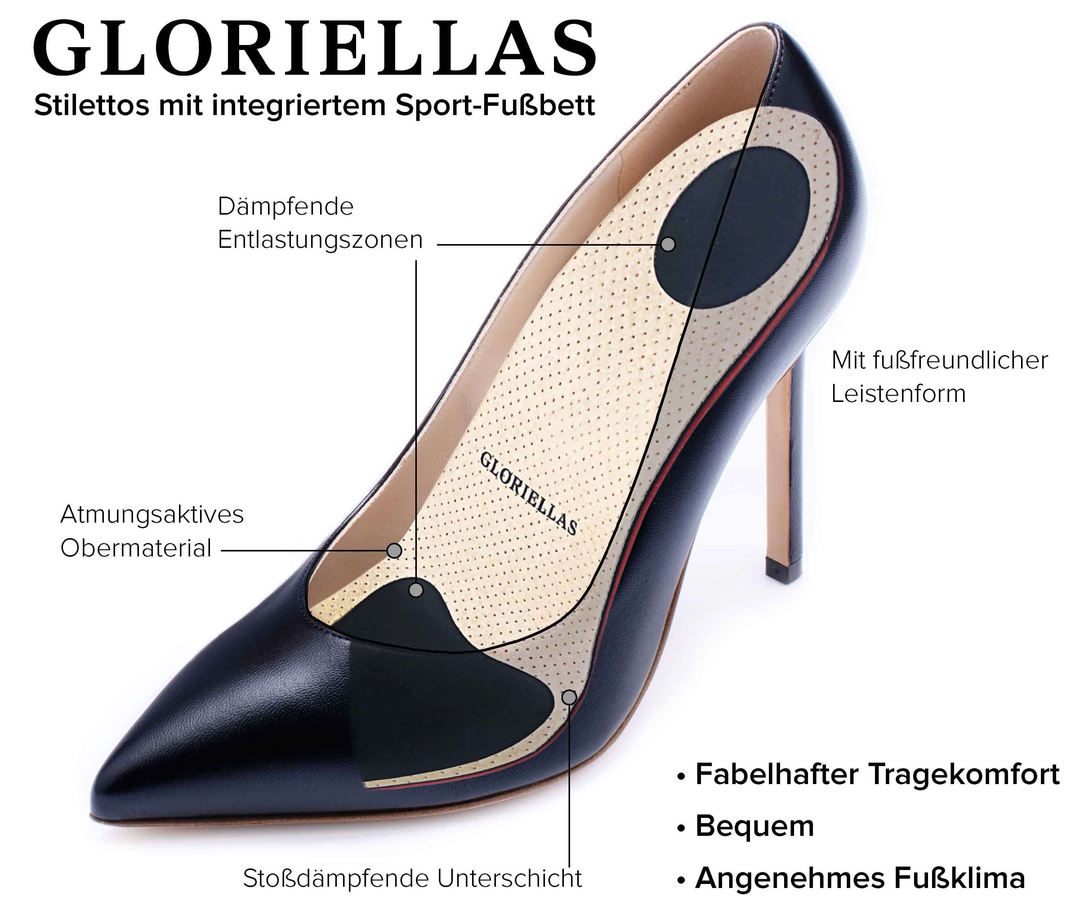 loriellas bequeme Stilettos schwarze High Heels mit bequemen Fussbett einzigartige Technologie