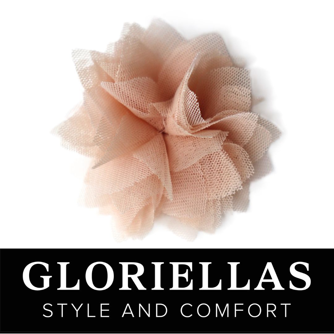 Gloriellas Schuhclip Perfect Romance Bltenapplikation aus rosa Tüll