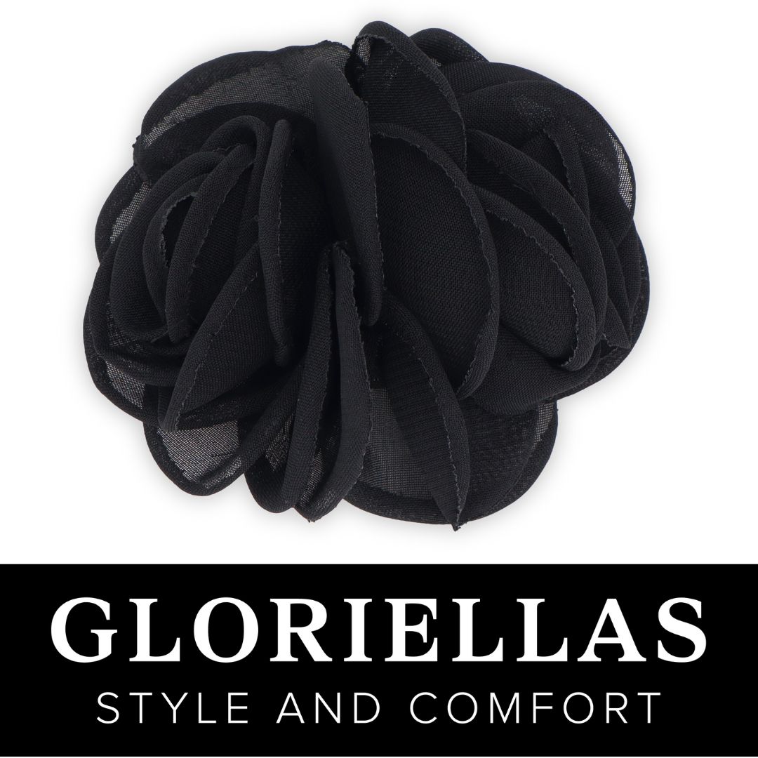 Gloriellas Schuhclips Black Secret schwarze Blüte aus Tüll