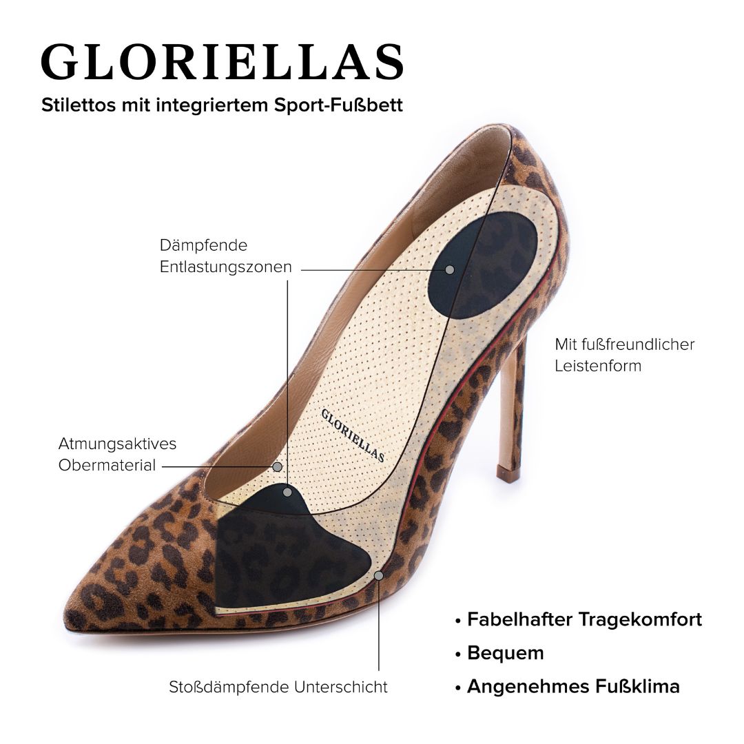 Gloriellas Stilettos Wild Leo leofarbene Pumps leofarbene High Heels bequeme High Heels