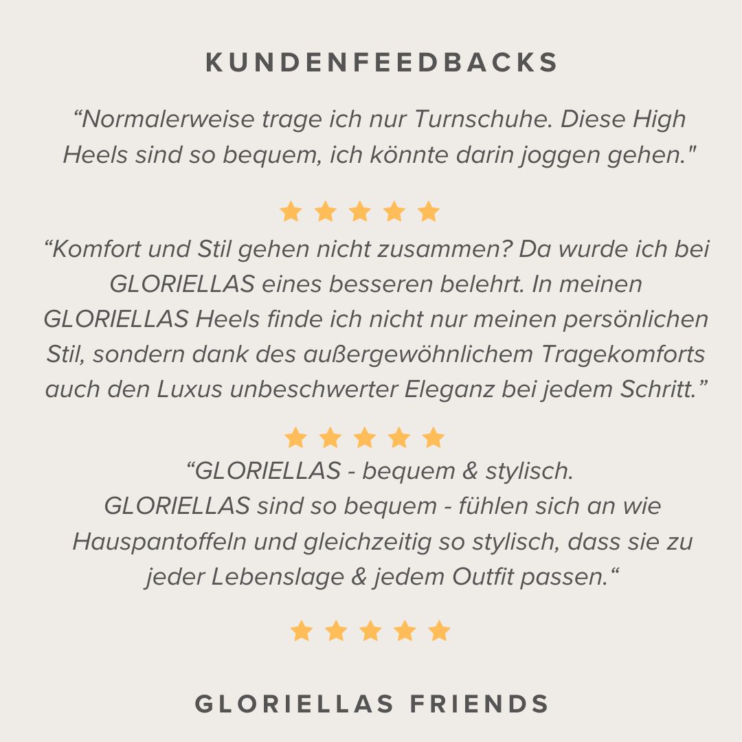 Gloriellas Stilettos Harmonie beige Pumps bequeme High Heels beige hohe Schuhe Feedback Testimonials zum Tragekomfort